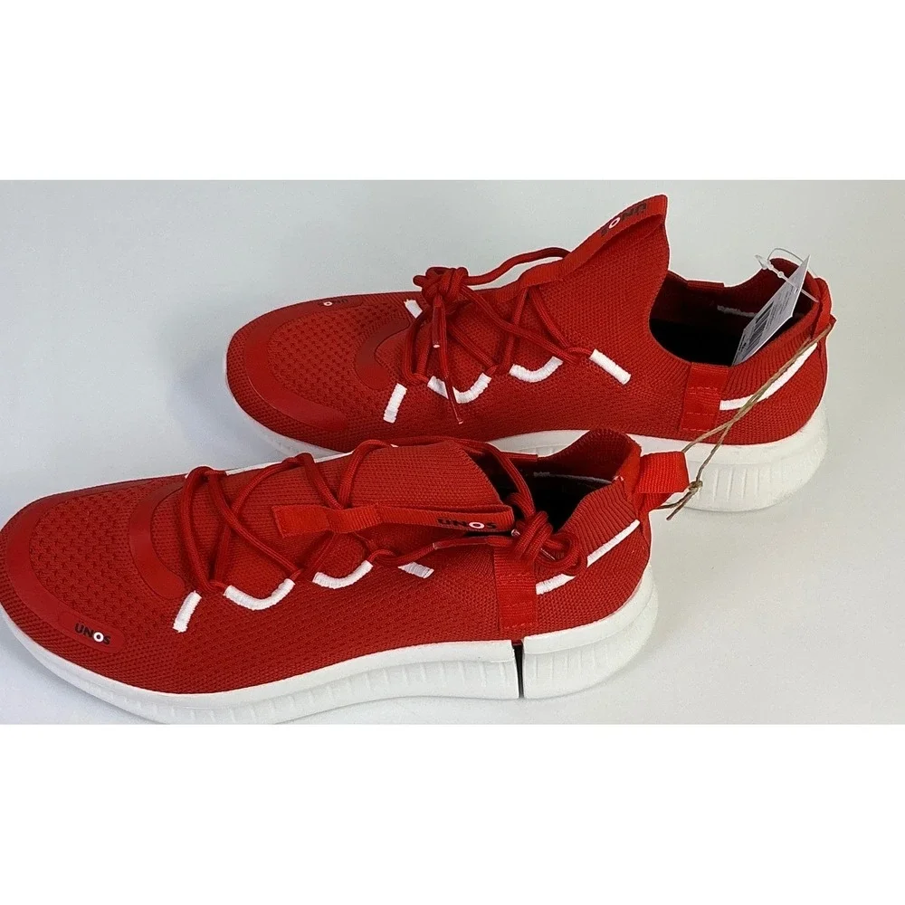Unos Neillium Red Sneakers Men 5-6 Women 6.5-7.5 Athletic Running‎ Shoes Lace Up